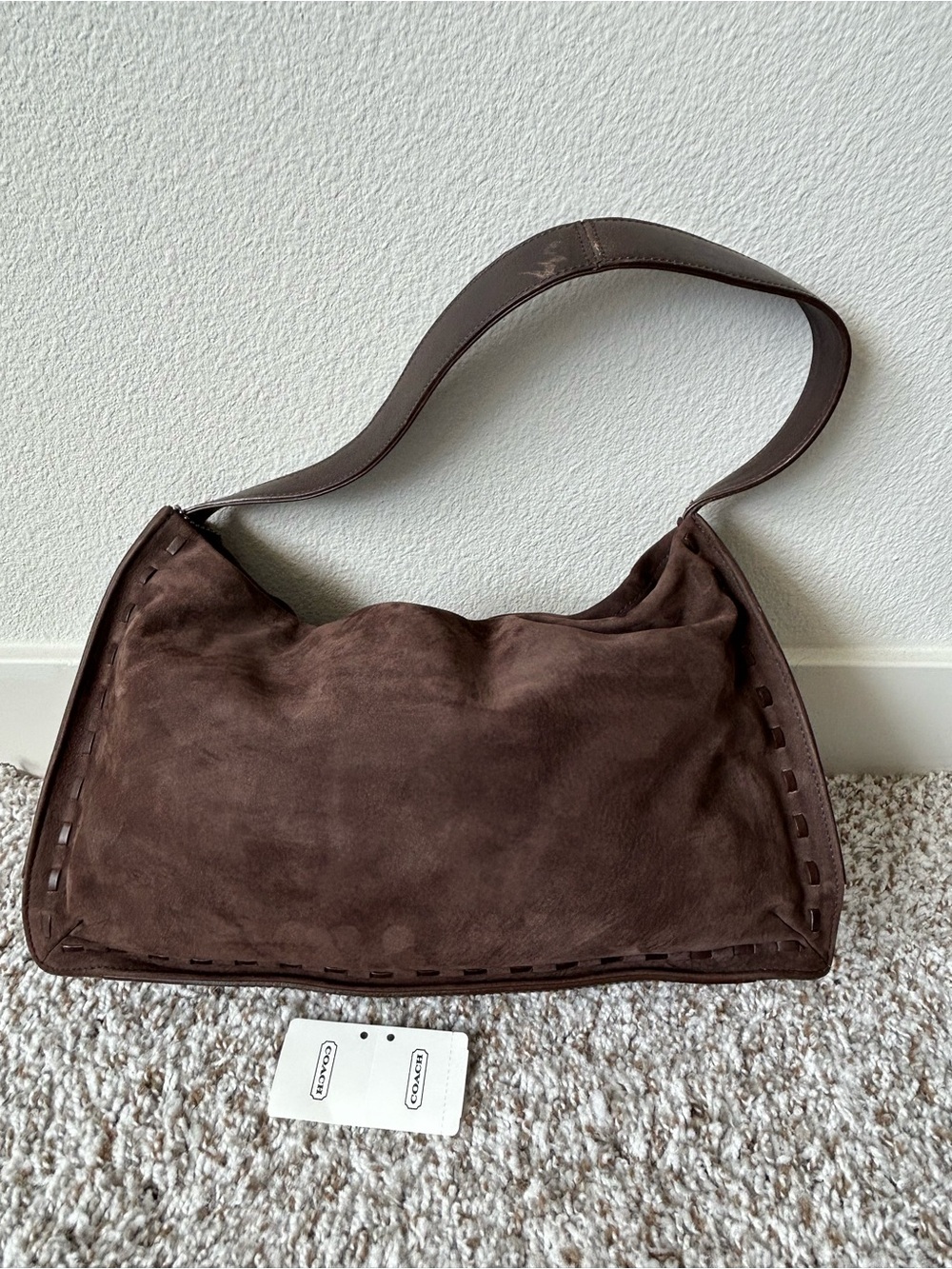 COACH 9476 Vintage brown soft Suede Leather bag - Picture 2 of 8